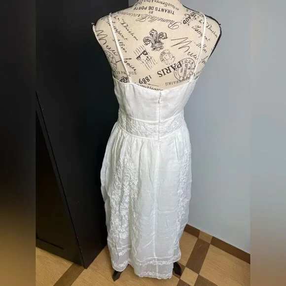 J.Crew Embroidered midi dress in ramie NWT Size 4 - Picture 8 of 9